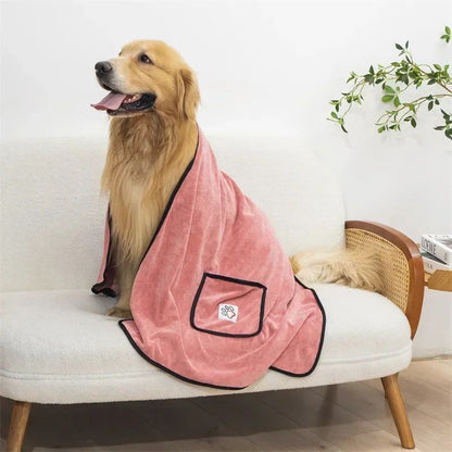Pet Towel Dog Bathrobe Water Absorbent And Quick Drying Cleaning Beauty Glove Style Pocket Dog Bath Towel Accessori Cani